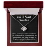 Eres Mi Ángel Guardián -Collar para Mamá (Nudo de Amor) Love Knot Jewelry ShineOn Fulfillment Acabado en oro blanco de 14 k Luxury Box 