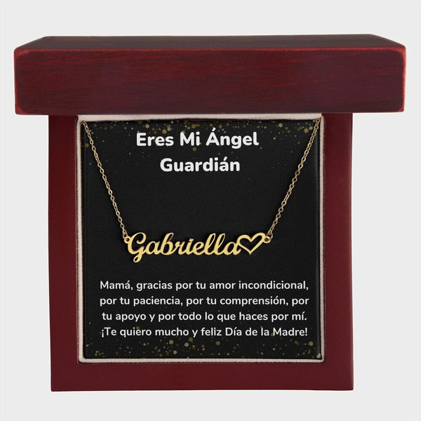 Eres Mi Ángel Guardián - Collar Personalizado Con Nombre Corazón - Mamá Jewelry/NameNecklaceHeart ShineOn Fulfillment 