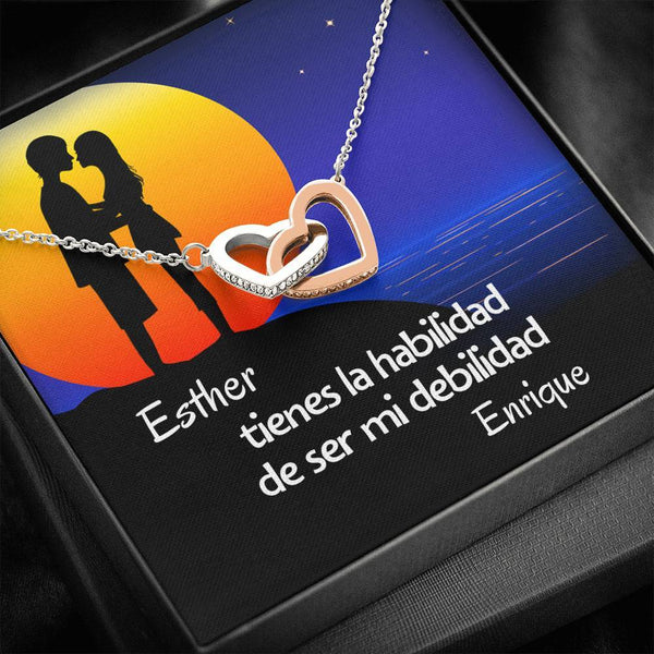 Eres mi debilidad - Collar Dos Corazones para mi amor. Para la mujer de mi vida. Jewelry 