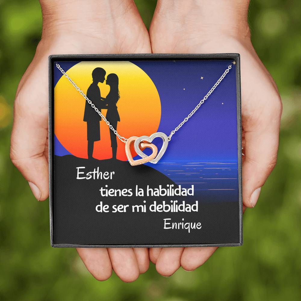 Eres mi debilidad - Collar Dos Corazones para mi amor. Para la mujer de mi vida. Jewelry 