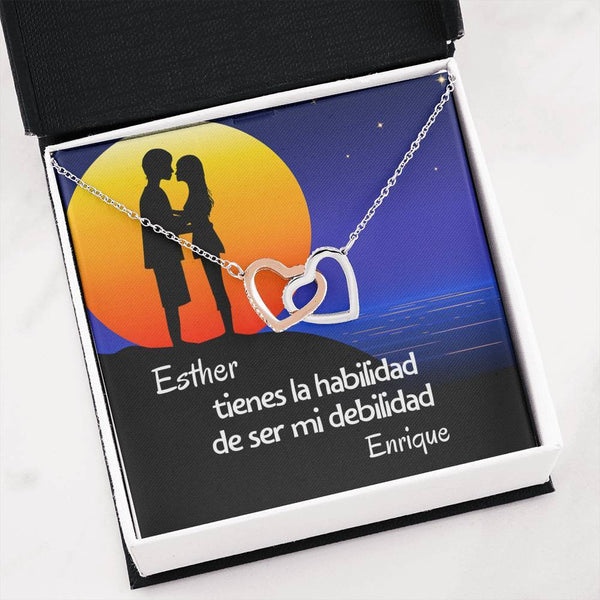 Eres mi debilidad - Collar Dos Corazones para mi amor. Para la mujer de mi vida. Jewelry 