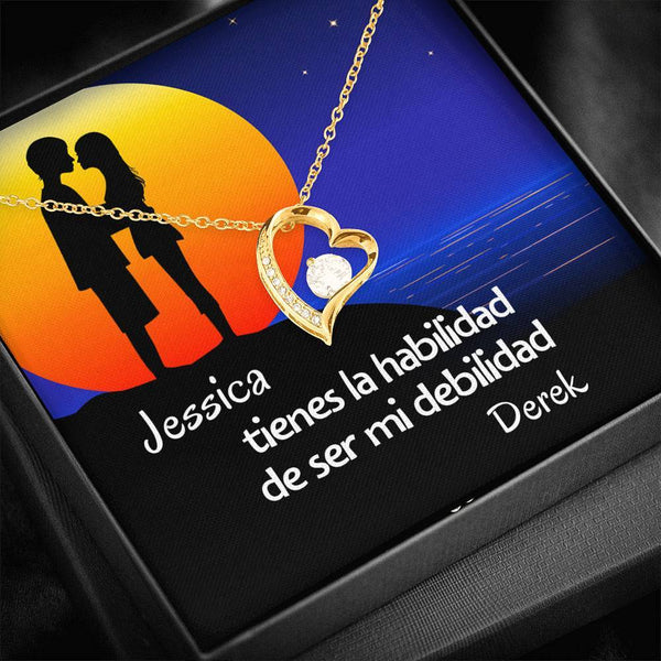 Eres mi debilidad - Collar Forever Love para mi amor. Para la mujer de mi vida. Jewelry/ForeverLove 18k Yellow Gold Finish 