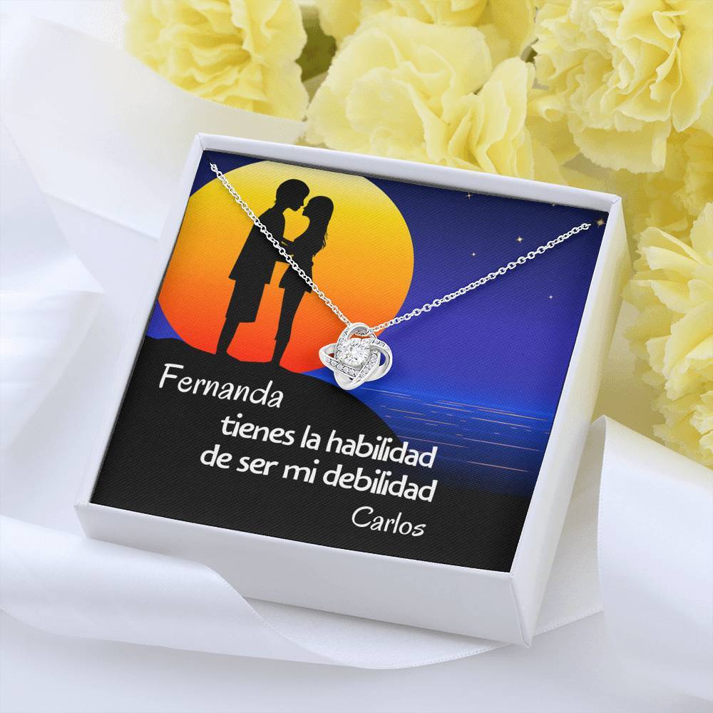 Eres mi debilidad - Collar Nudo de Corazón. Para la mujer de mi vida. Jewelry/LoveKnot 