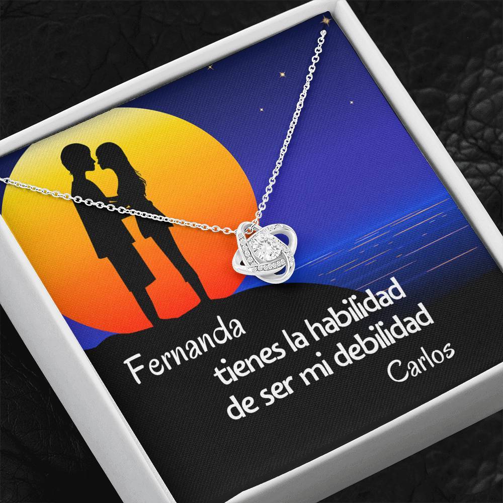 Eres mi debilidad - Collar Nudo de Corazón. Para la mujer de mi vida. Jewelry/LoveKnot 