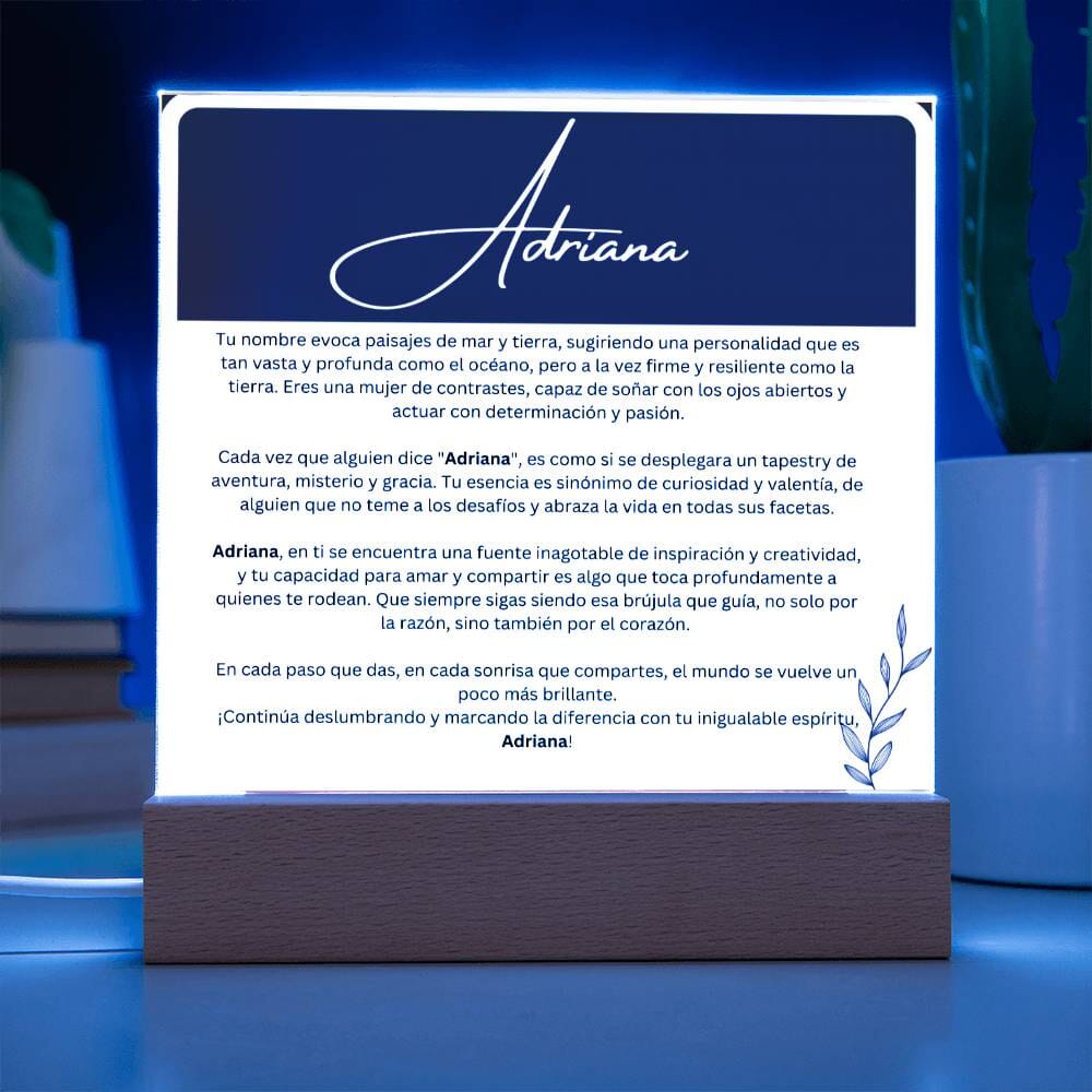 Esencia de Adriana": Lámpara de Acrílico Personalizado de Lujo Acrylic/Square ShineOn Fulfillment 