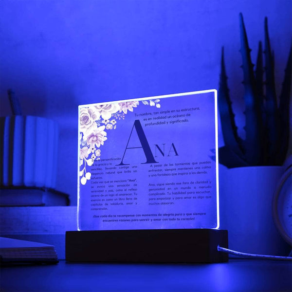 Esencia de Ana - Placa de Acrílico con Base LED Acrylic/Square ShineOn Fulfillment 