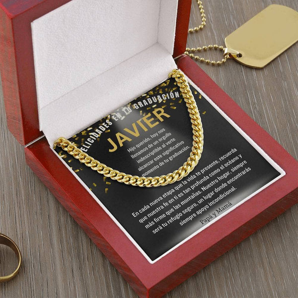 Eslabones de Amor y Orgullo: Un Legado de Luz en Tu Graduación Jewelry/CubanLink ShineOn Fulfillment <p>Acabado en Oro Amarillo de 14 quilates</p> Luxury Box 