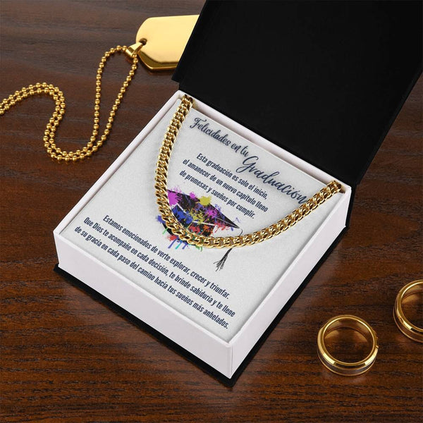 Eslabones de Amor y Sueños: Un Regalo de Graduación que Ilumina el Camino Jewelry/CubanLink <p>Acabado en Oro Amarillo de 14 quilates</p> Standard Box 