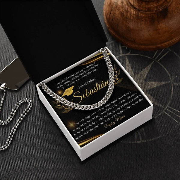 Eslabones de Orgullo: Un Regalo de Amor y Futuro para el Graduado Jewelry/CubanLink 