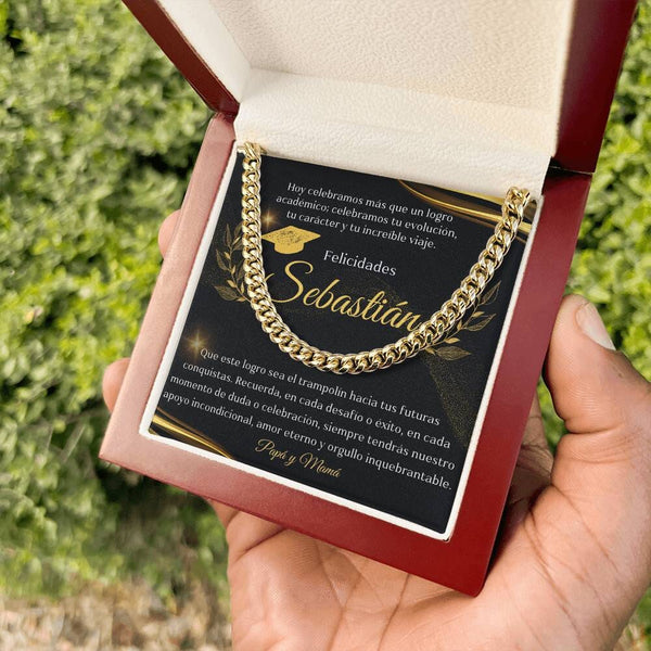 Eslabones de Orgullo: Un Regalo de Amor y Futuro para el Graduado Jewelry/CubanLink <p>Acabado en Oro Amarillo de 14 quilates</p> Luxury Box 