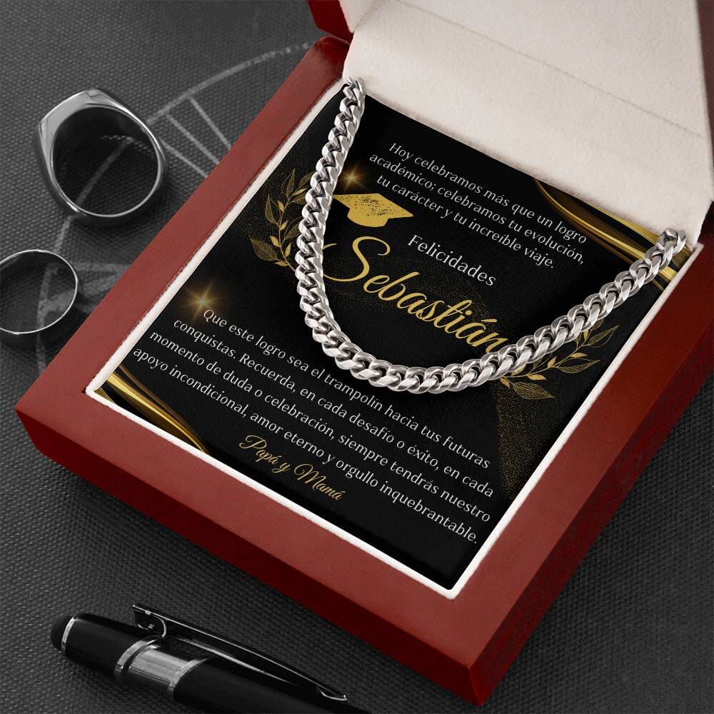 Eslabones de Orgullo: Un Regalo de Amor y Futuro para el Graduado Jewelry/CubanLink Acero Inoxidable Luxury Box 