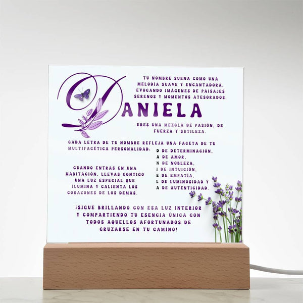 Espejo del Alma: La Esencia de Daniela - Placa de Acrílico con Luz LED Acrylic/Square ShineOn Fulfillment 