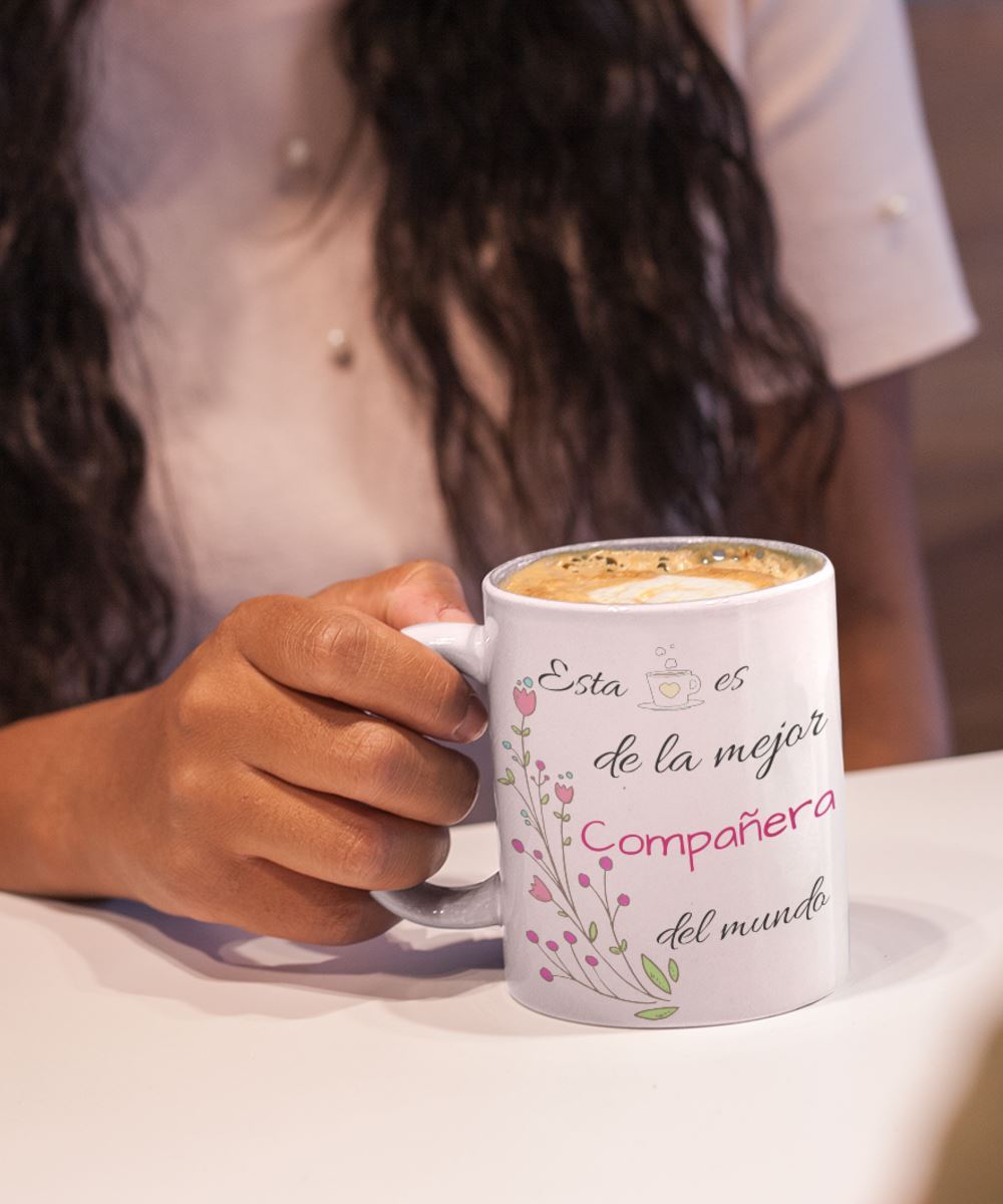 Esta taza es de la mejor COMPAÑERA del mundo! Coffee Mug Regalos.Gifts 