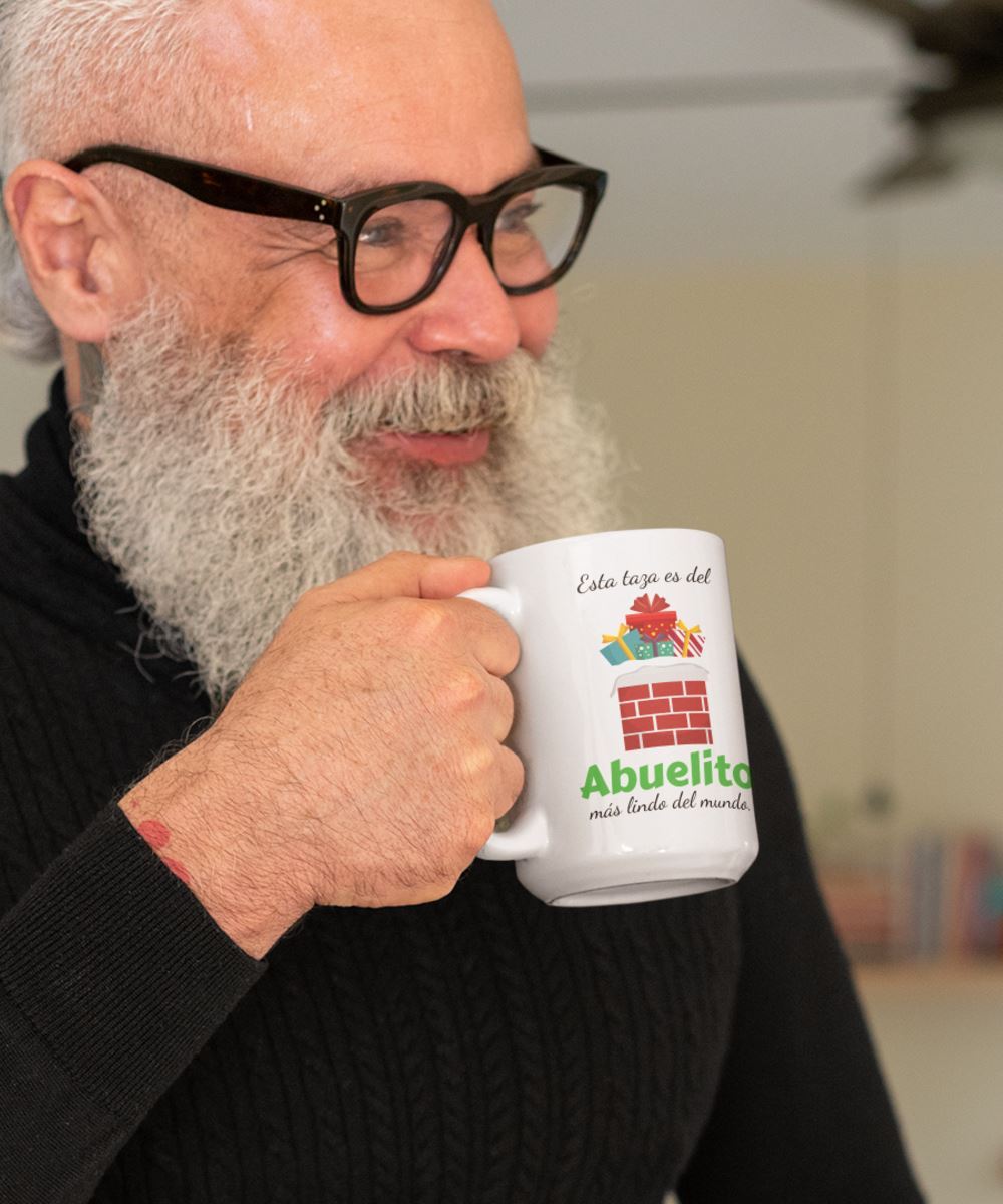 Esta taza es del Abuelito más lindo del mundo. Coffee Mug Regalos.Gifts 