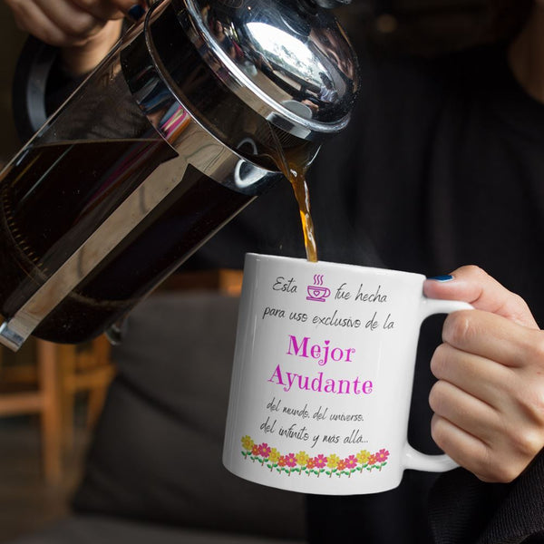 Esta taza fue hecha para uso exclusivo de la Mejor AYUDANTE del mundo...! Coffee Mug Regalos.Gifts 