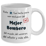 Esta taza fue hecha para uso exclusivo del Mejor BOMBERO del mundo...! Coffee Mug Regalos.Gifts 