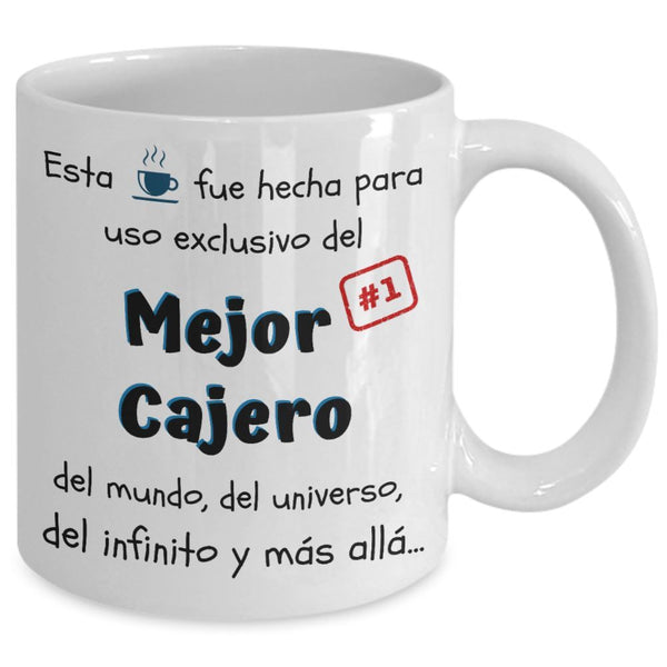Esta taza fue hecha para uso exclusivo del Mejor CAJERO del mundo...! Coffee Mug Regalos.Gifts 