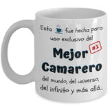 Esta taza fue hecha para uso exclusivo del Mejor CAMARERO del mundo...! Coffee Mug Regalos.Gifts 