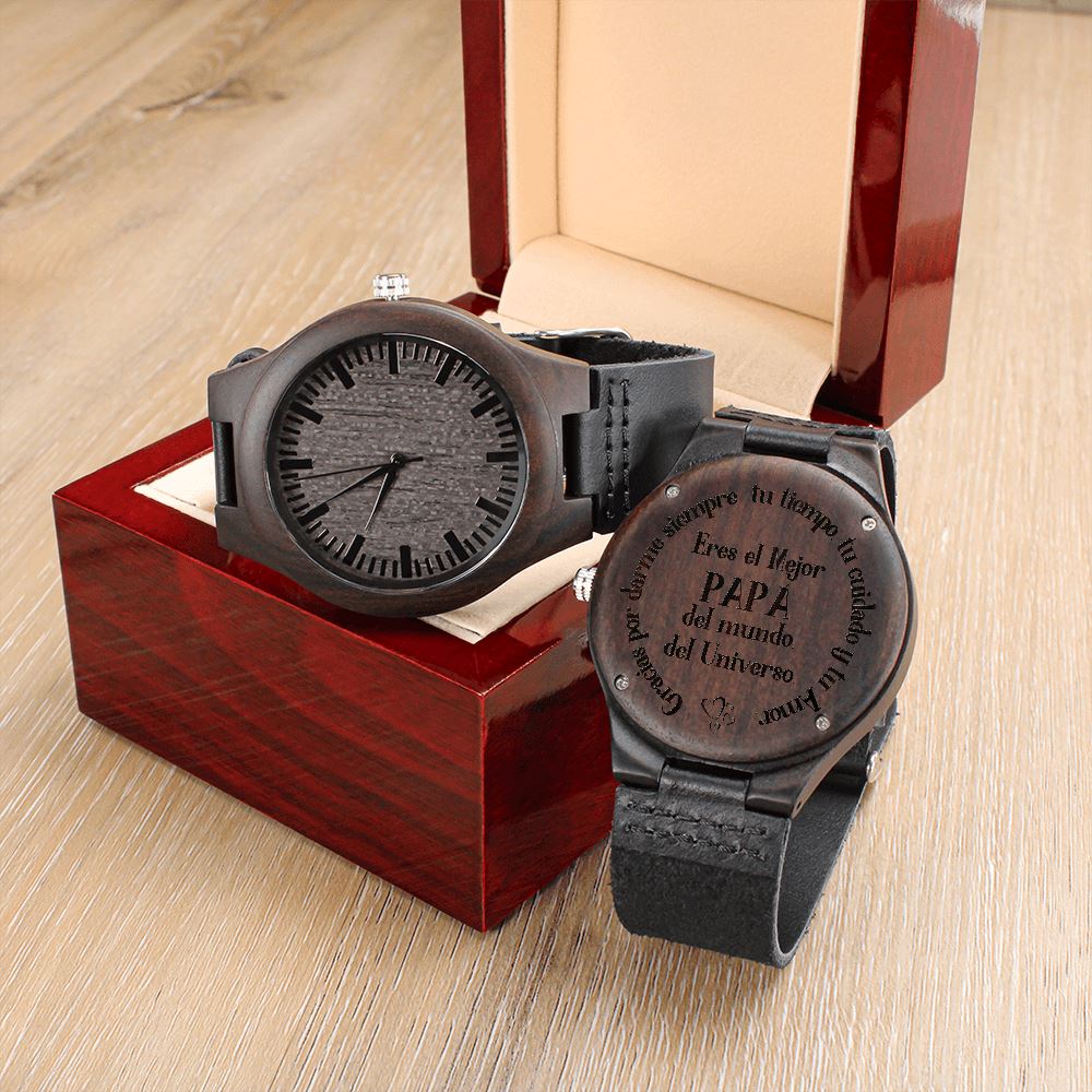 Este es el Reloj que tu papá amará, con un mensaje para él - Reloj de Madera Grabado Jewelry/Watch 