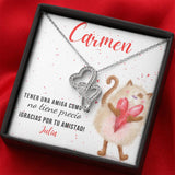 Este regalo es para esa Amiga Especial que siempre está para ti… Collar 2 corazones Dobles. Personaliza la tarjeta. Jewelry ShineOn Fulfillment 