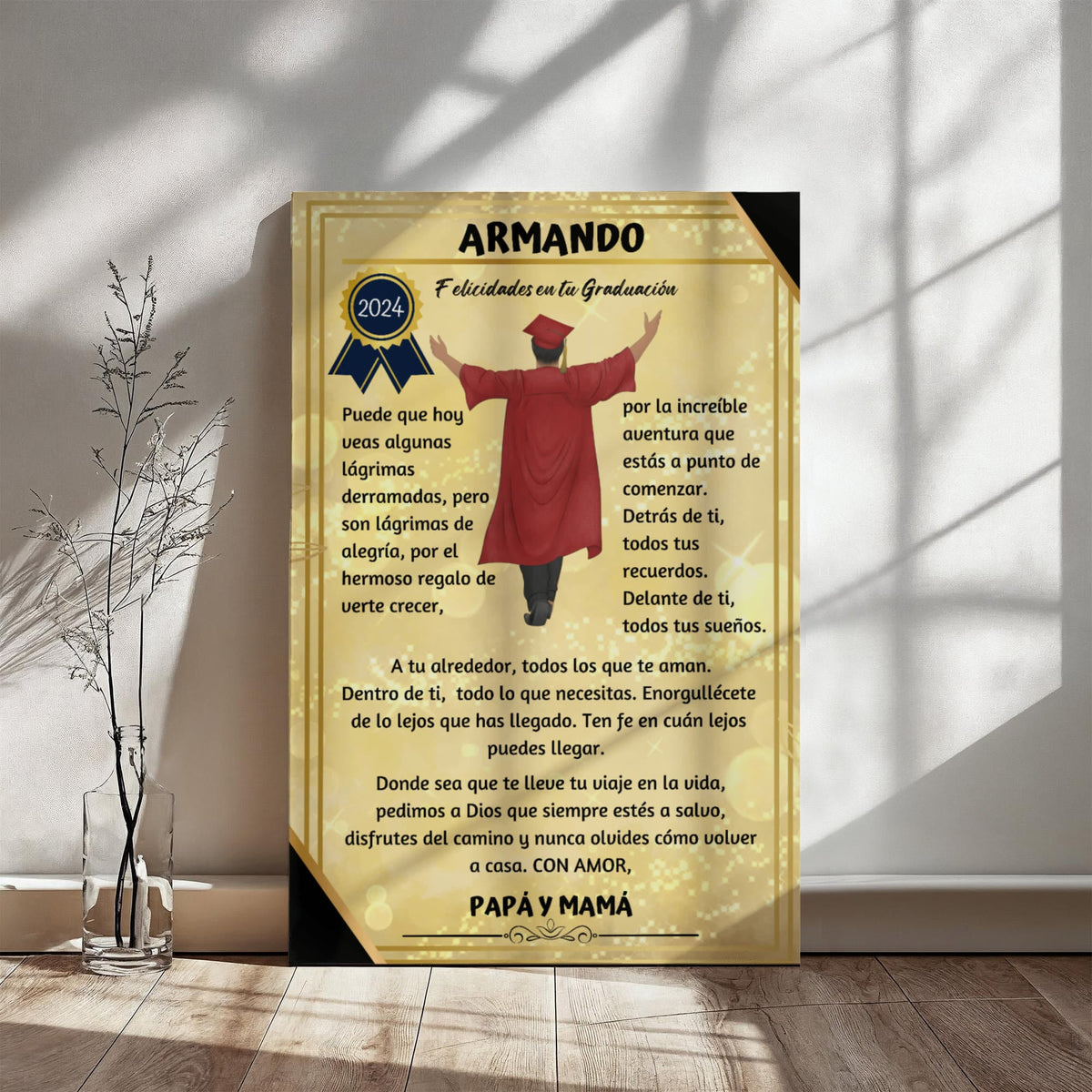 Eterniza el Orgullo y el Amor: El Regalo de Graduación Perfecto. Lienzo de graduación un reconocimiento para toda la vida Wall Art 