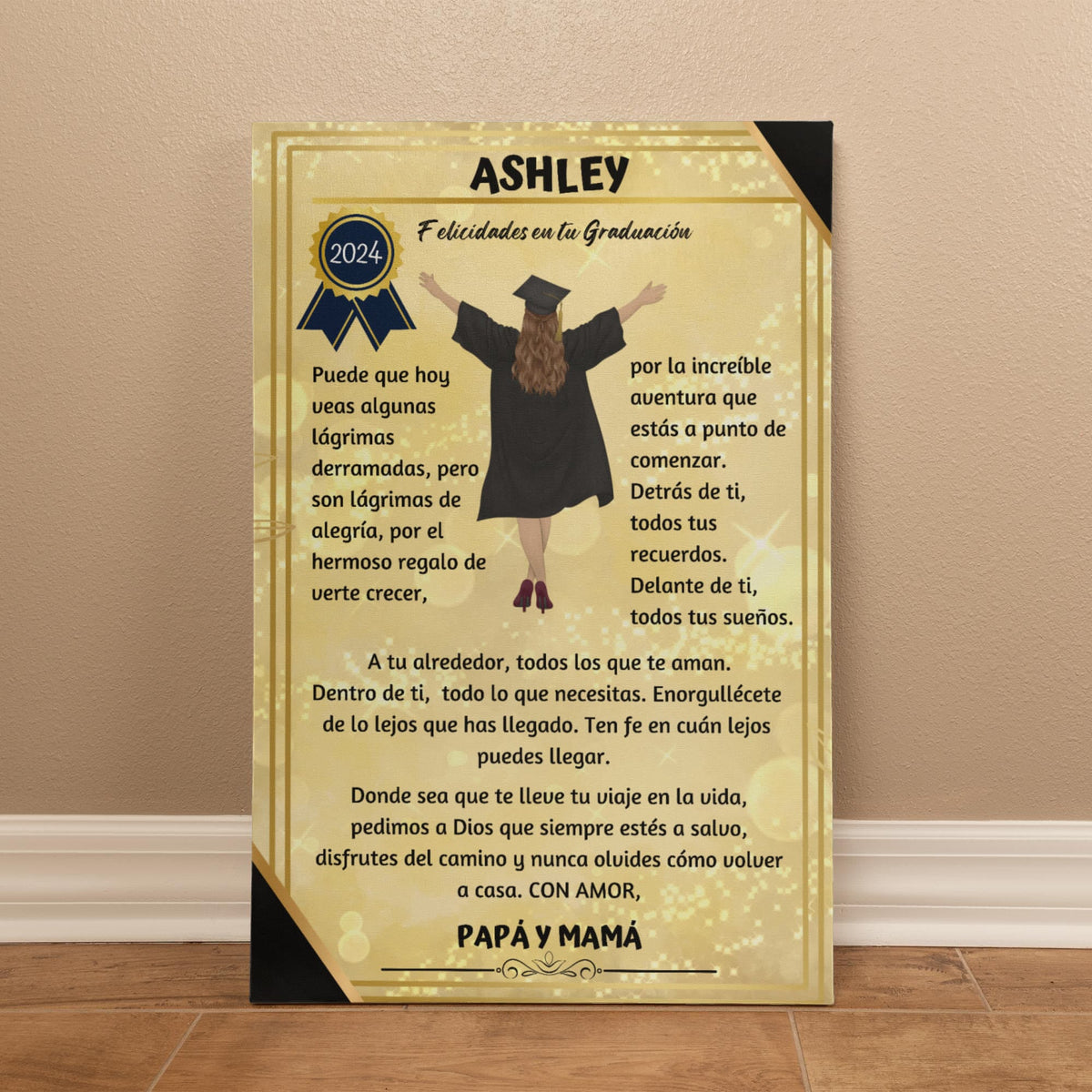 Eterniza el Orgullo y el Amor: El Regalo de Graduación Perfecto. Lienzo de graduación un reconocimiento para toda la vida Wall Art 