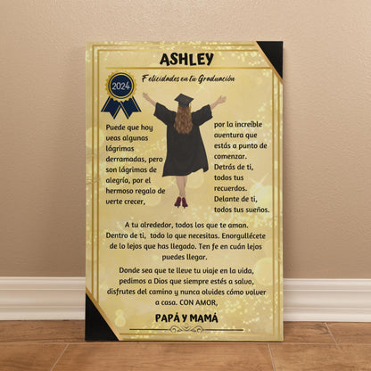 Eterniza el Orgullo y el Amor: El Regalo de Graduación Perfecto. Lienzo de graduación un reconocimiento para toda la vida Wall Art 