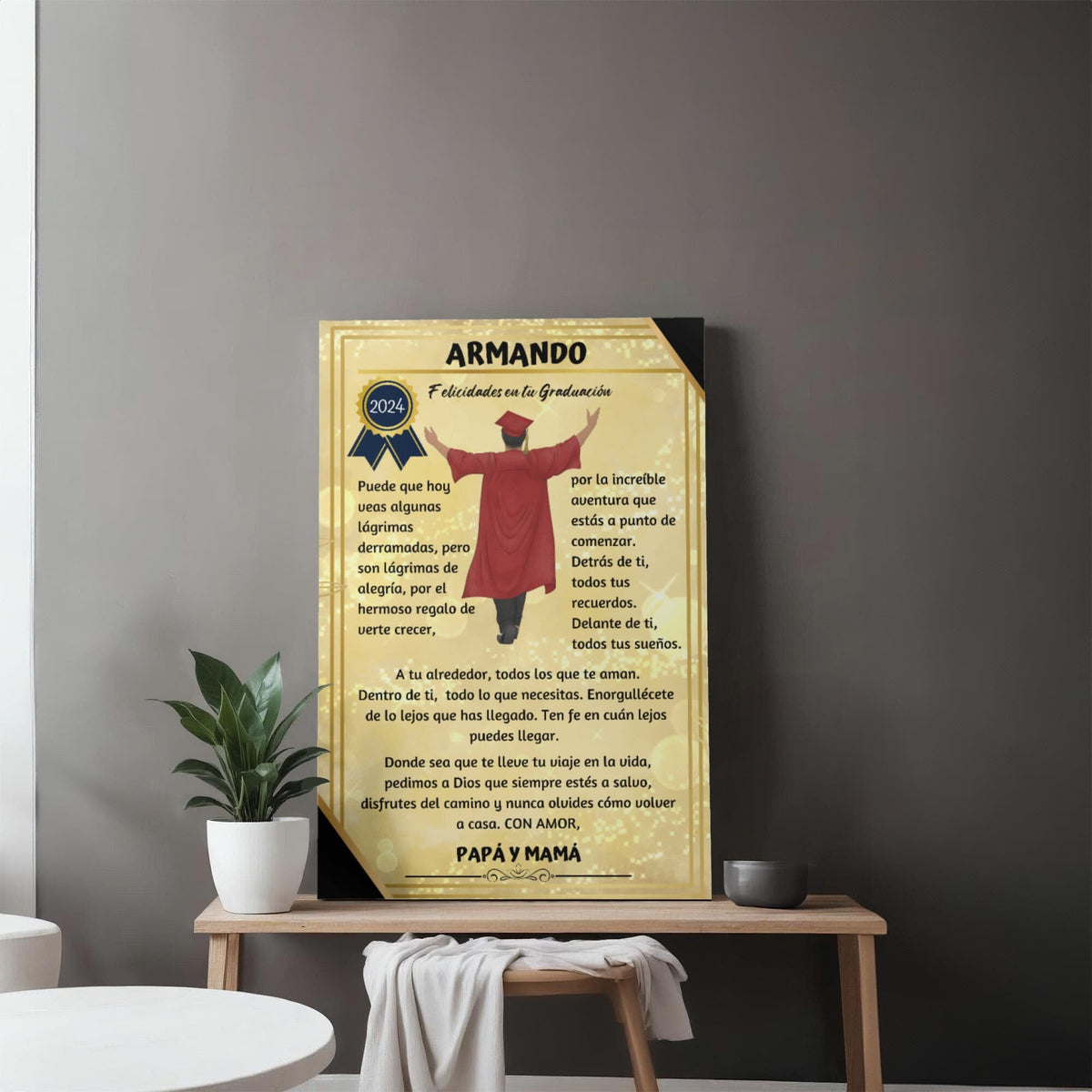 Eterniza el Orgullo y el Amor: El Regalo de Graduación Perfecto. Lienzo de graduación un reconocimiento para toda la vida Wall Art 