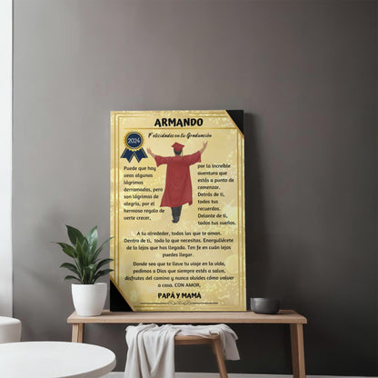 Eterniza el Orgullo y el Amor: El Regalo de Graduación Perfecto. Lienzo de graduación un reconocimiento para toda la vida Wall Art 
