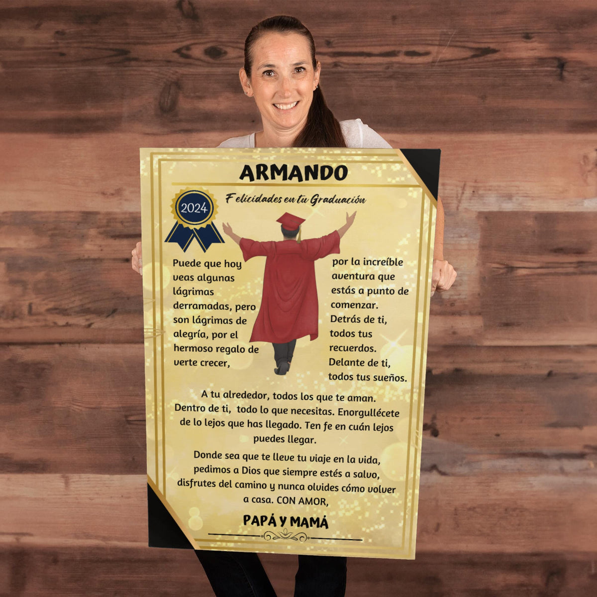 Eterniza el Orgullo y el Amor: El Regalo de Graduación Perfecto. Lienzo de graduación un reconocimiento para toda la vida Wall Art 