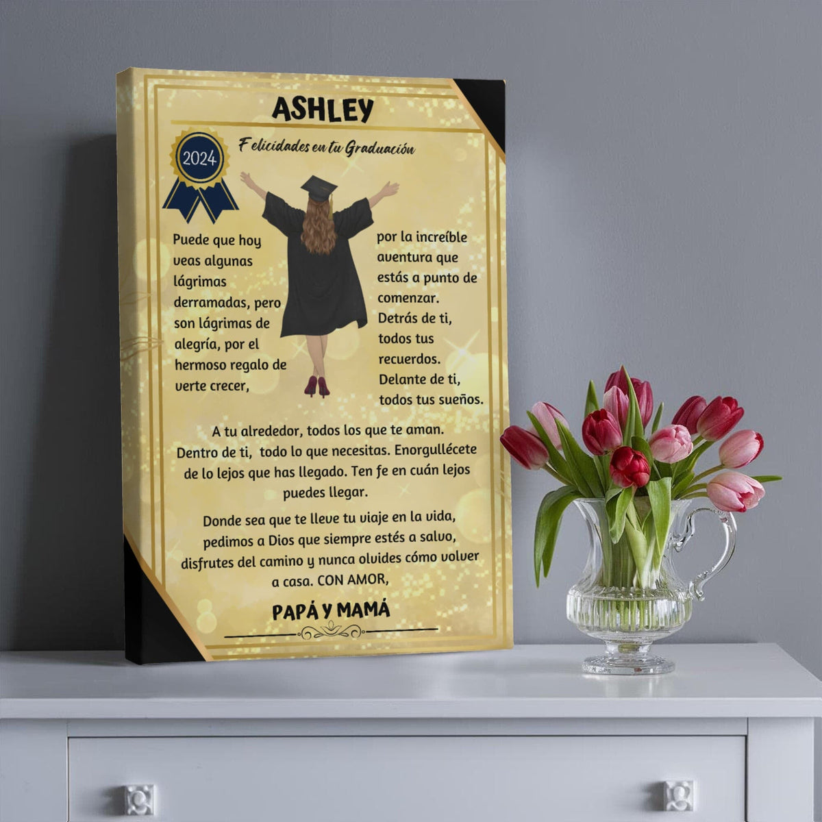 Eterniza el Orgullo y el Amor: El Regalo de Graduación Perfecto. Lienzo de graduación un reconocimiento para toda la vida Wall Art 