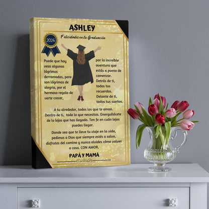 Eterniza el Orgullo y el Amor: El Regalo de Graduación Perfecto. Lienzo de graduación un reconocimiento para toda la vida Wall Art 