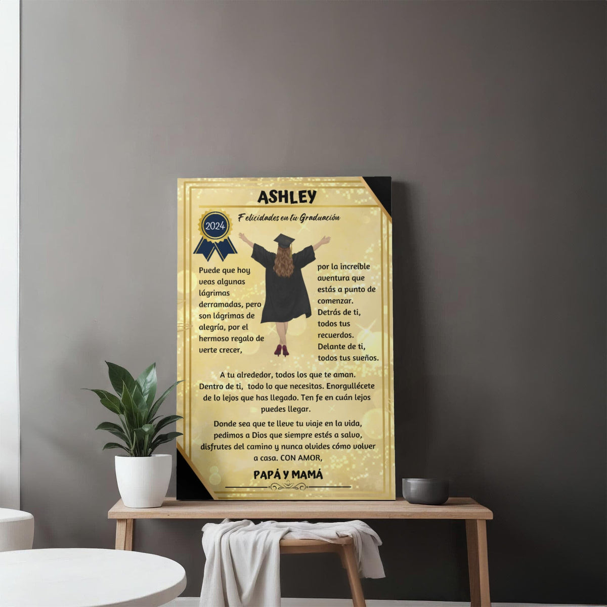 Eterniza el Orgullo y el Amor: El Regalo de Graduación Perfecto. Lienzo de graduación un reconocimiento para toda la vida Wall Art 