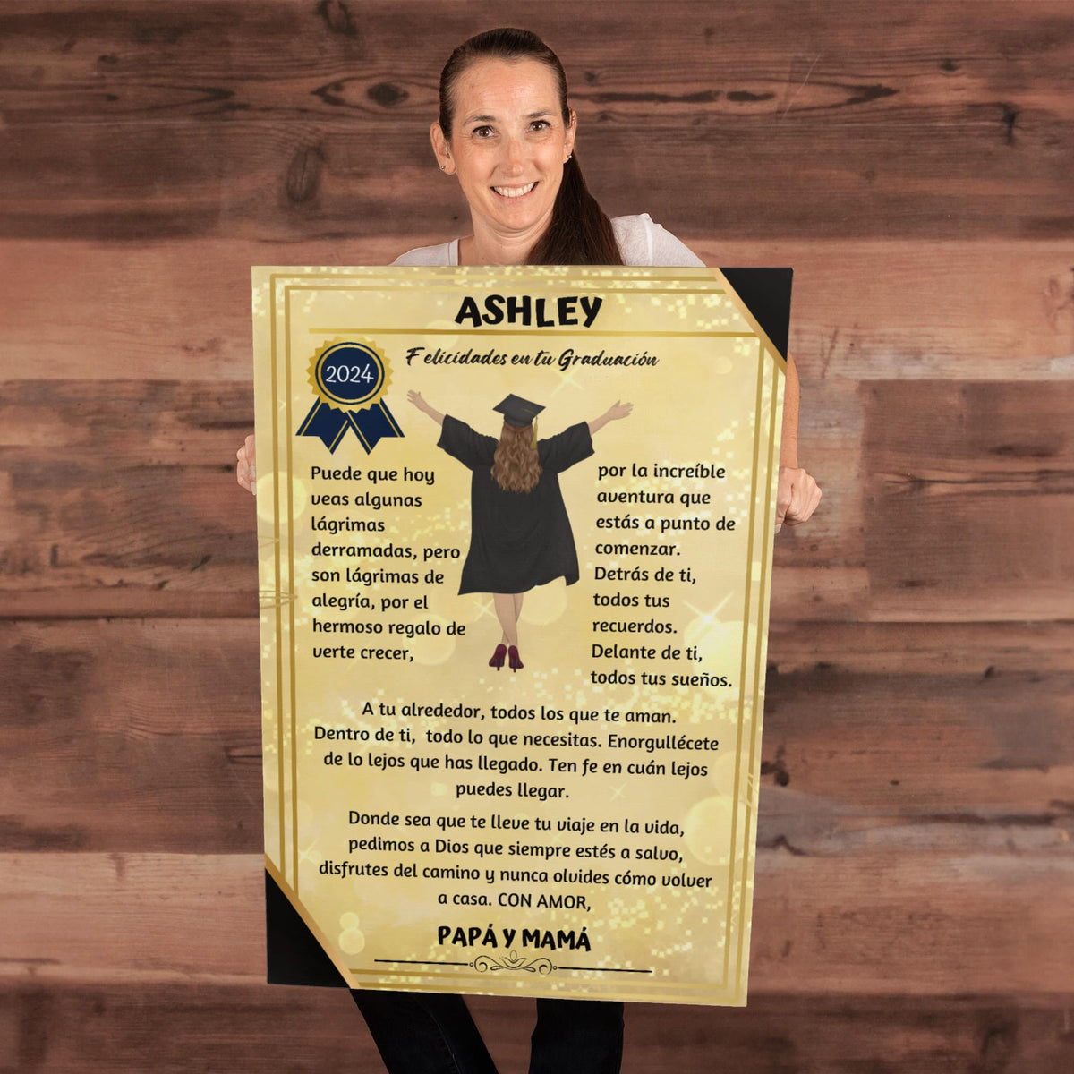 Eterniza el Orgullo y el Amor: El Regalo de Graduación Perfecto. Lienzo de graduación un reconocimiento para toda la vida Wall Art 