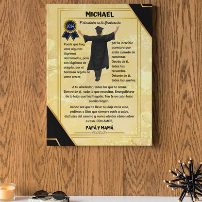 Eterniza el Orgullo y el Amor: El Regalo de Graduación Perfecto. Lienzo de graduación un reconocimiento para toda la vida Wall Art 