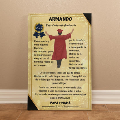 Eterniza el Orgullo y el Amor: El Regalo de Graduación Perfecto. Lienzo de graduación un reconocimiento para toda la vida Wall Art 