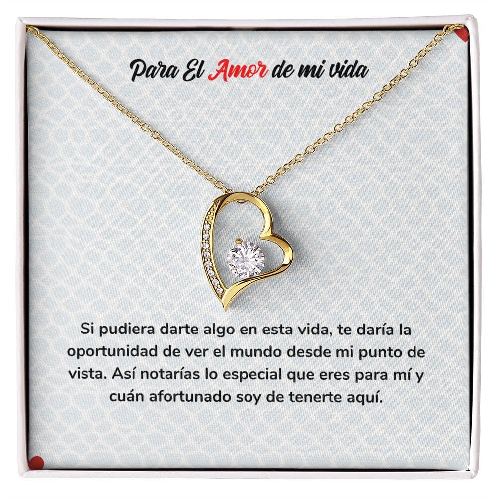 Eterno Amor - Collar Regalo de Amor para Siempre Jewelry ShineOn Fulfillment Acabado en Oro Amarillo de 18 quilates. Cajita Estandard (Gratis) 