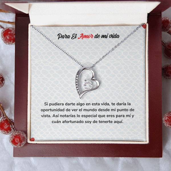 Eterno Amor - Collar Regalo de Amor para Siempre Jewelry ShineOn Fulfillment Acabado en oro blanco de 14 k Cajita de Lujo con Luz Led 