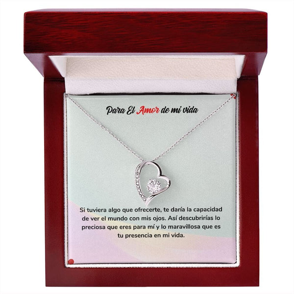 Eterno Amor - Collar Regalo para el Amor de mi Vida Jewelry ShineOn Fulfillment Acabado en oro blanco de 14 k Cajita de Lujo con Luz Led 