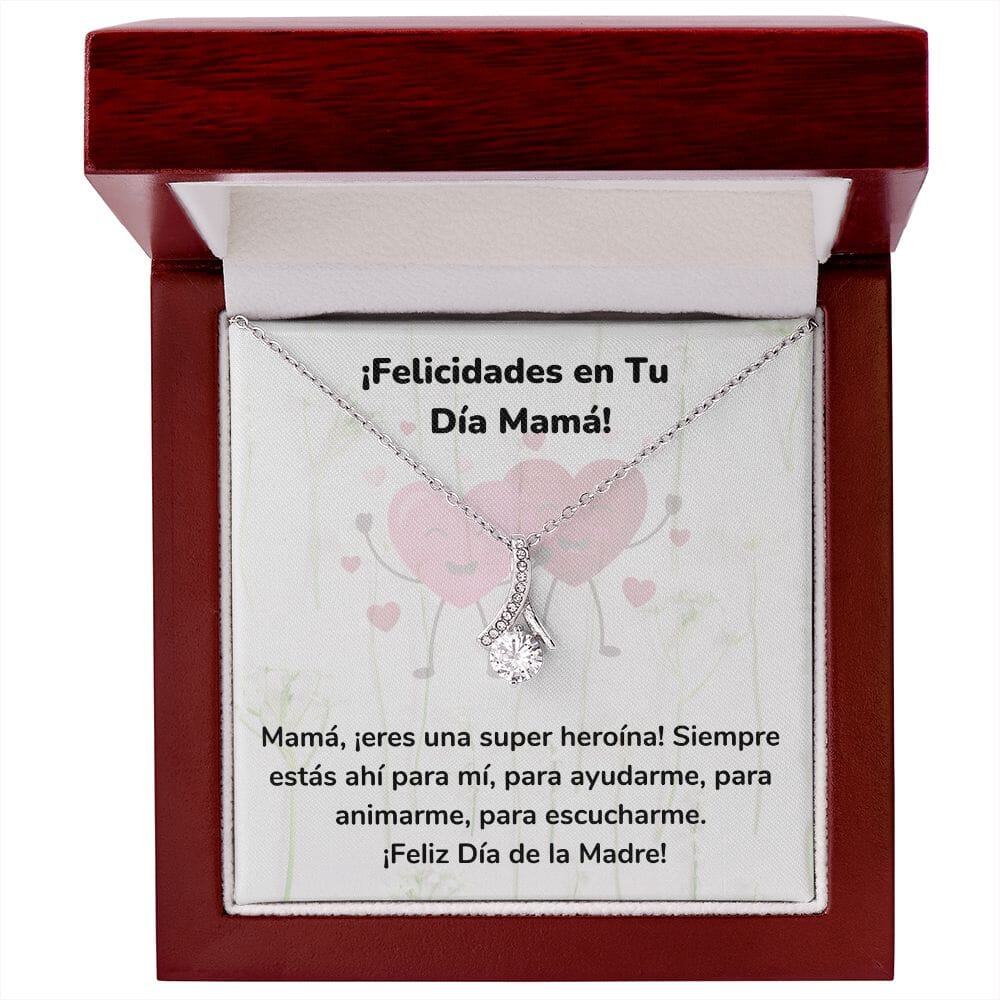 ¡Felicidades en Tu Día Mamá! Collar Belleza Seductora (Alluring Beauty) Para Mamá Jewelry ShineOn Fulfillment Acabado en oro blanco de 14 k Luxury Box 