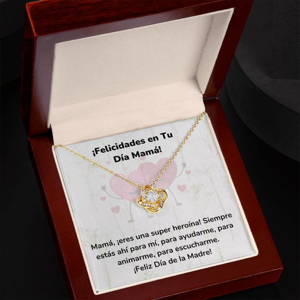 ¡Felicidades en Tu Día Mamá! Collar Para Mamá Nudo de Amor (LoveKnot) Jewelry ShineOn Fulfillment 