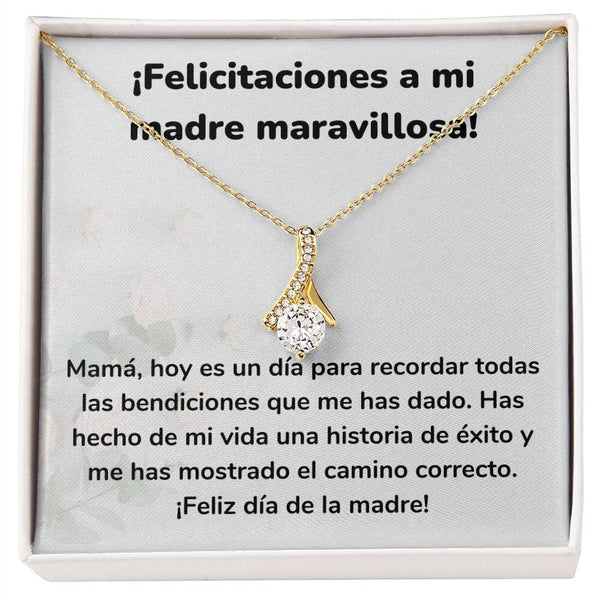 ¡Felicitaciones a mi madre maravillosa! Collar Belleza Seductora (Alluring Beauty) Para Mamá Jewelry/AlluringBeauty Acabado en Oro Amarillo de 18 quilates Standard Box 