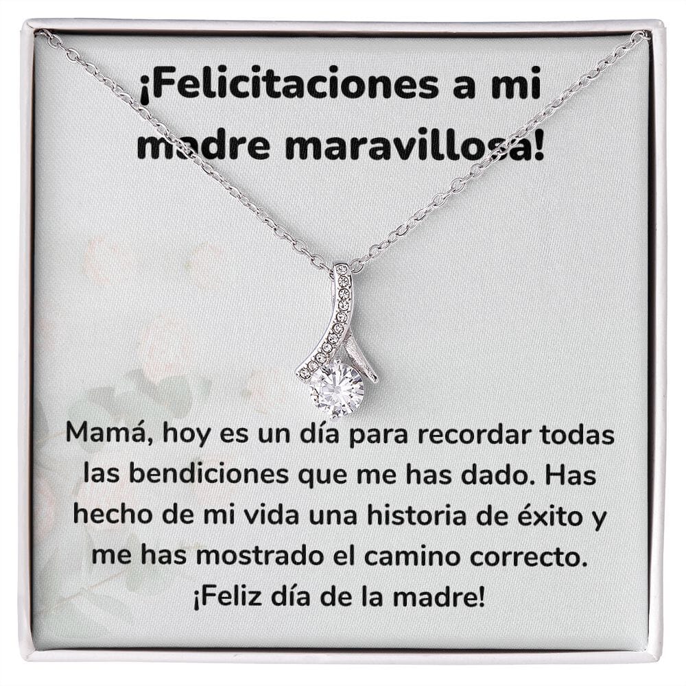 ¡Felicitaciones a mi madre maravillosa! Collar Belleza Seductora (Alluring Beauty) Para Mamá Jewelry ShineOn Fulfillment Acabado en oro blanco de 14 k Standard Box 