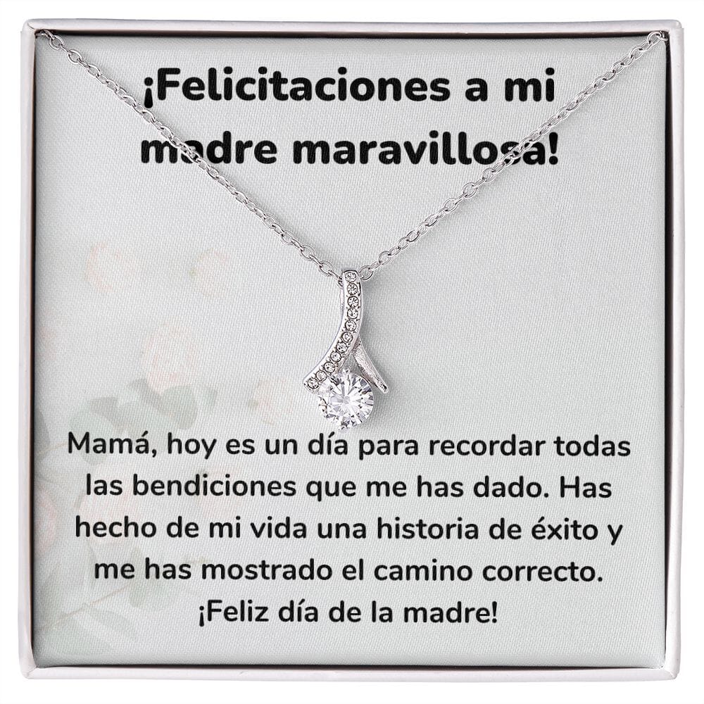 ¡Felicitaciones a mi madre maravillosa! Collar Belleza Seductora (Alluring Beauty) Para Mamá Jewelry/AlluringBeauty Acabado en oro blanco de 14 k Standard Box 