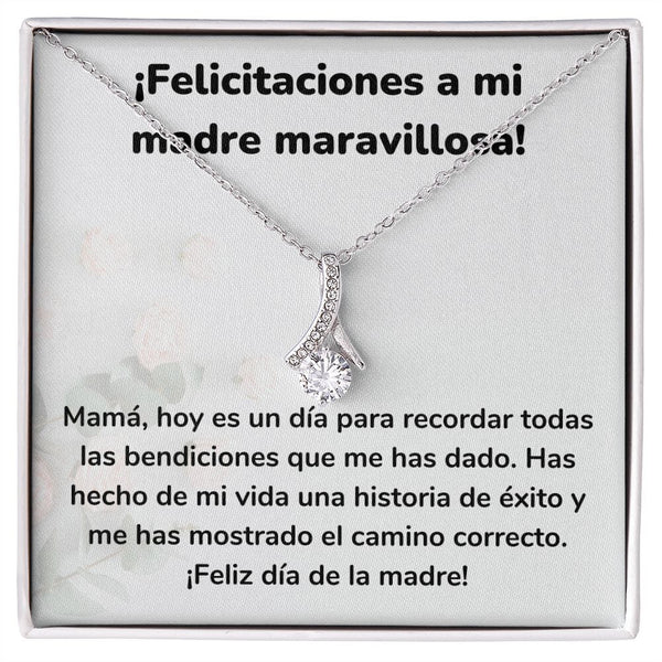 ¡Felicitaciones a mi madre maravillosa! Collar Belleza Seductora (Alluring Beauty) Para Mamá Jewelry/AlluringBeauty Acabado en oro blanco de 14 k Standard Box 