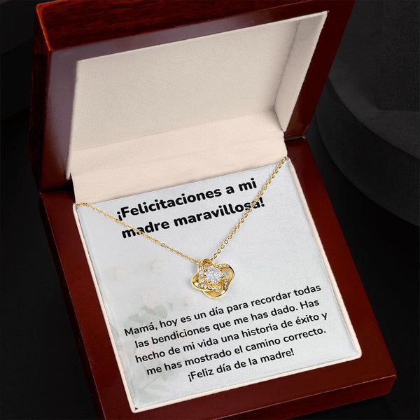 ¡Felicitaciones a mi madre maravillosa! Collar Para Mamá Nudo de Amor (LoveKnot) Jewelry ShineOn Fulfillment 