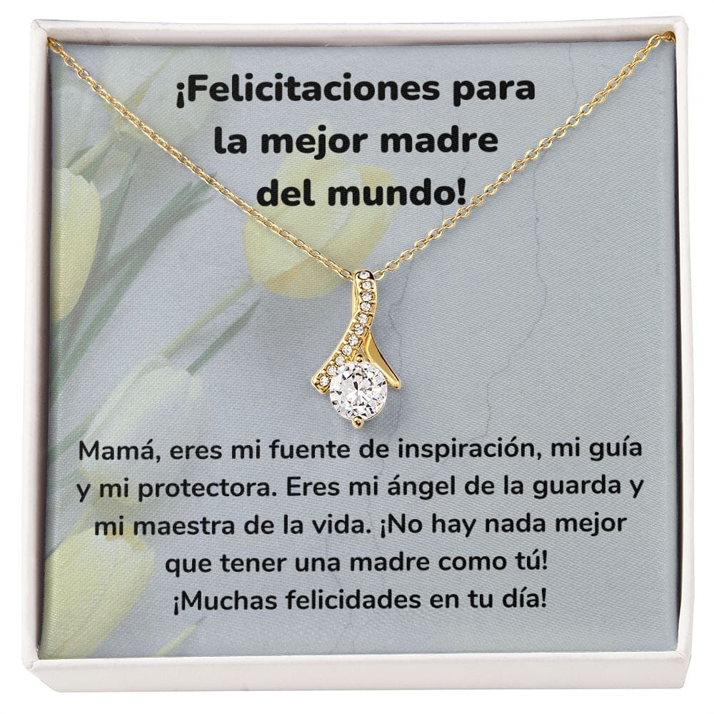 ¡Felicitaciones para la mejor madre del mundo! Collar Belleza Seductora (Alluring Beauty) Para Mamá Jewelry/AlluringBeauty Acabado en Oro Amarillo de 18 quilates Standard Box 
