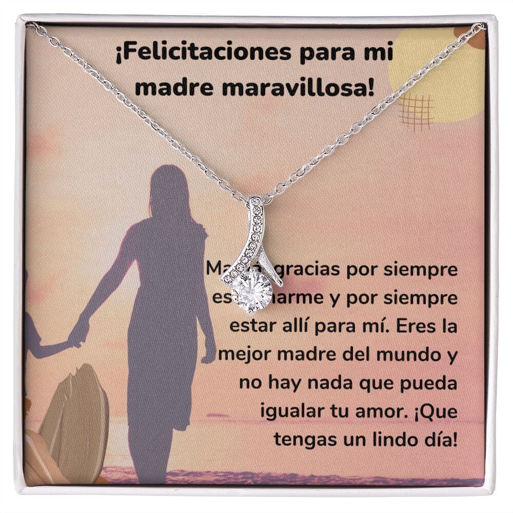 ¡Felicitaciones para mi madre maravillosa! Collar Belleza Seductora (Alluring Beauty) Para Mamá Jewelry/AlluringBeauty Acabado en oro blanco de 14 k Standard Box 