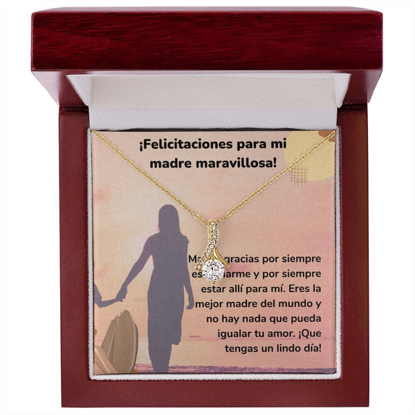 ¡Felicitaciones para mi madre maravillosa! Collar Belleza Seductora (Alluring Beauty) Para Mamá Jewelry/AlluringBeauty Acabado en Oro Amarillo de 18 quilates Luxury Box 