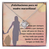 ¡Felicitaciones para mi madre maravillosa! Collar Para Mamá Nudo de Amor (LoveKnot) Jewelry ShineOn Fulfillment Acabado en oro blanco de 14 k Cajita Estándar (GRATIS) 